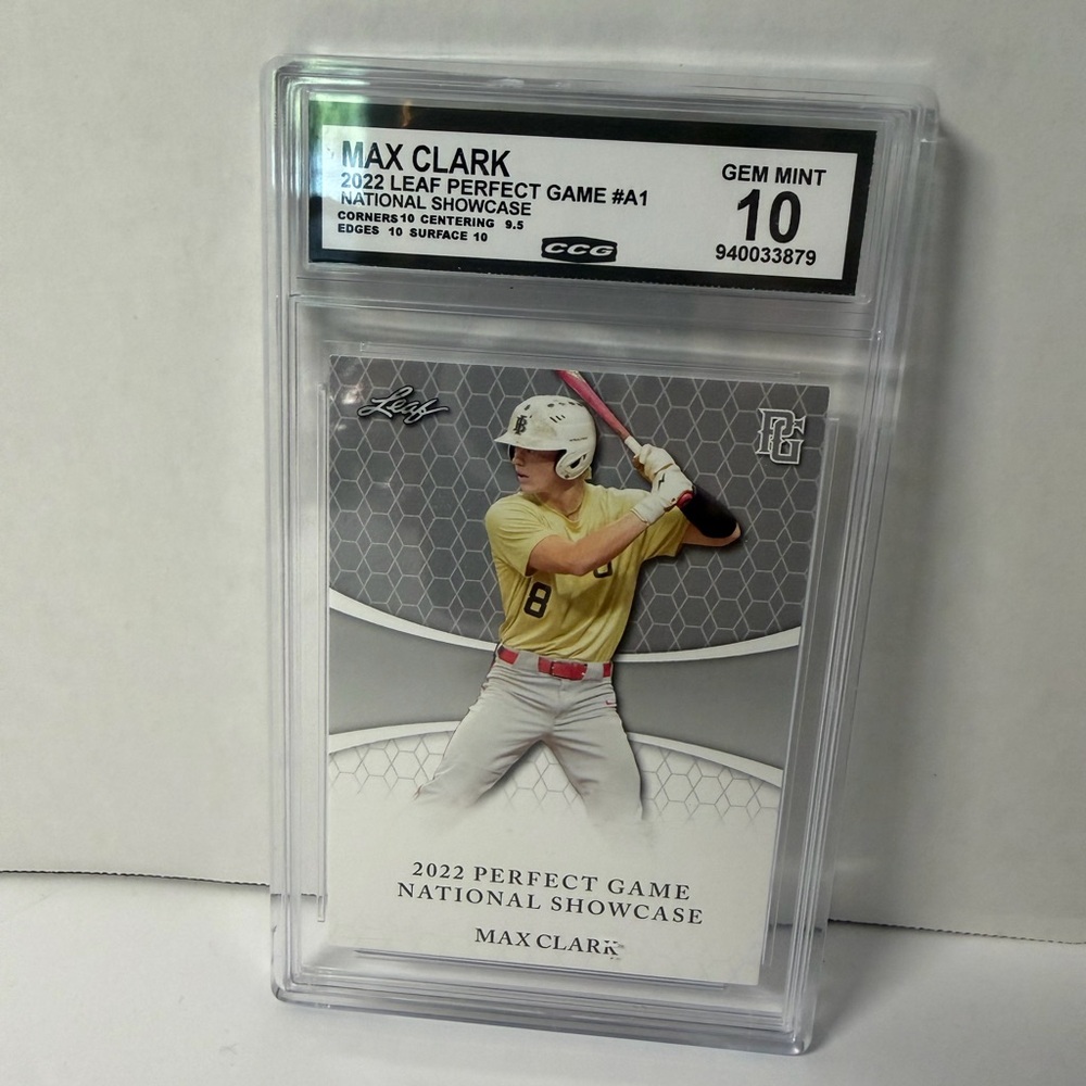 Max Clark 2022 Leaf Perfect Game National Showcase Baseball Card - Yellow Jersey